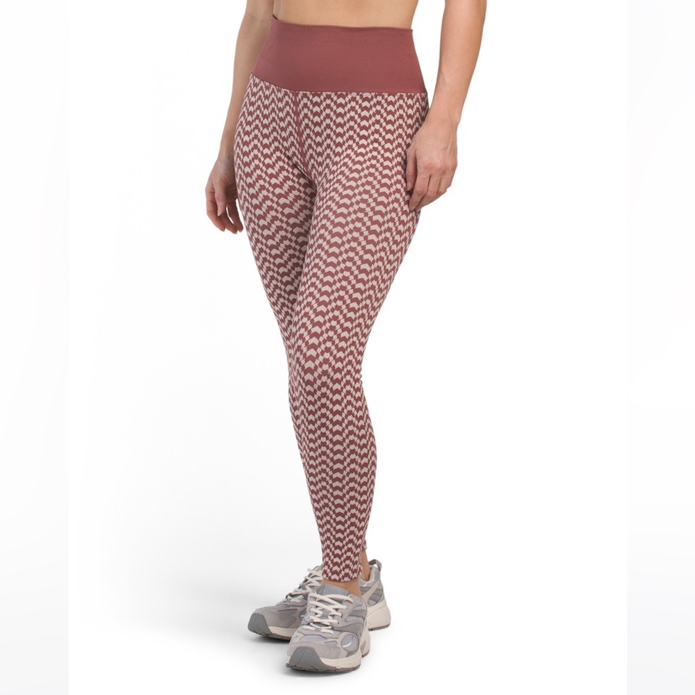 Spiritual Gangster | NWT Terra-cotta Seamless Rib Knit Jacquard Leggings